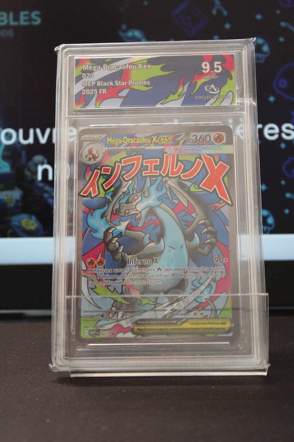 Méga-Dracaufeu X ex (MEP FR 023) Promo Black Star CollectAura 9.5 (Mint+)