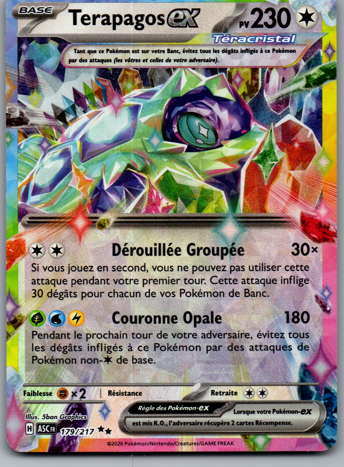 Terapagos ex (Héros Transcendants 179) (Near Mint)