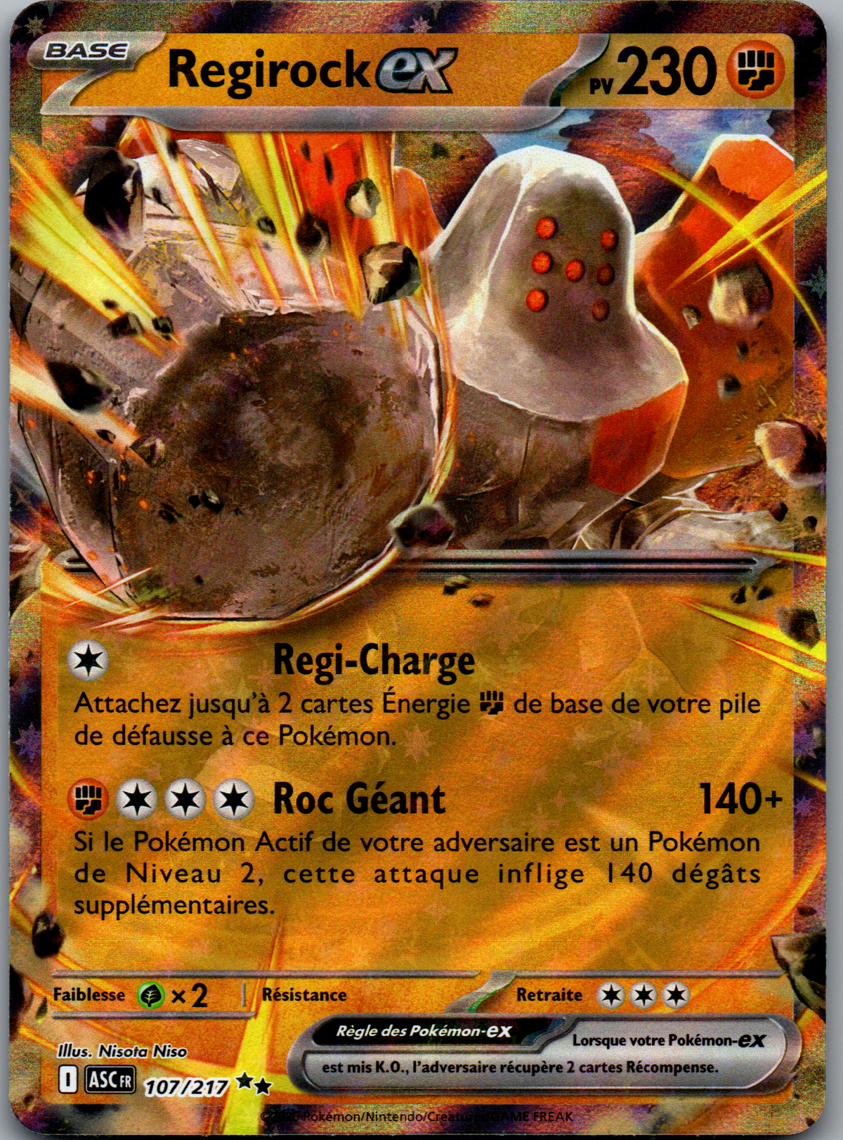 Regirock ex (Héros Transcendants 107) (Near Mint)