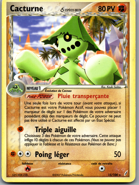 Cacturne Espèces Delta (15/100) Rare Non Holo (Lightly Played)