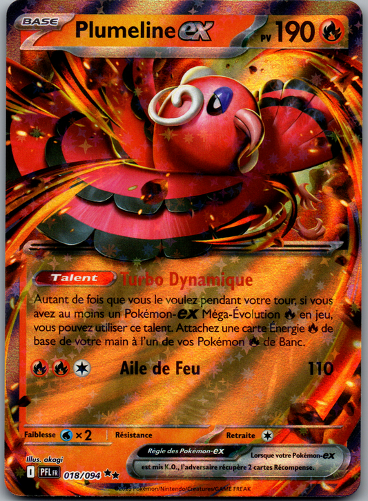 Plumeline ex (Flammes Fantasmagoriques 018/094) Double Rare (Near Mint)