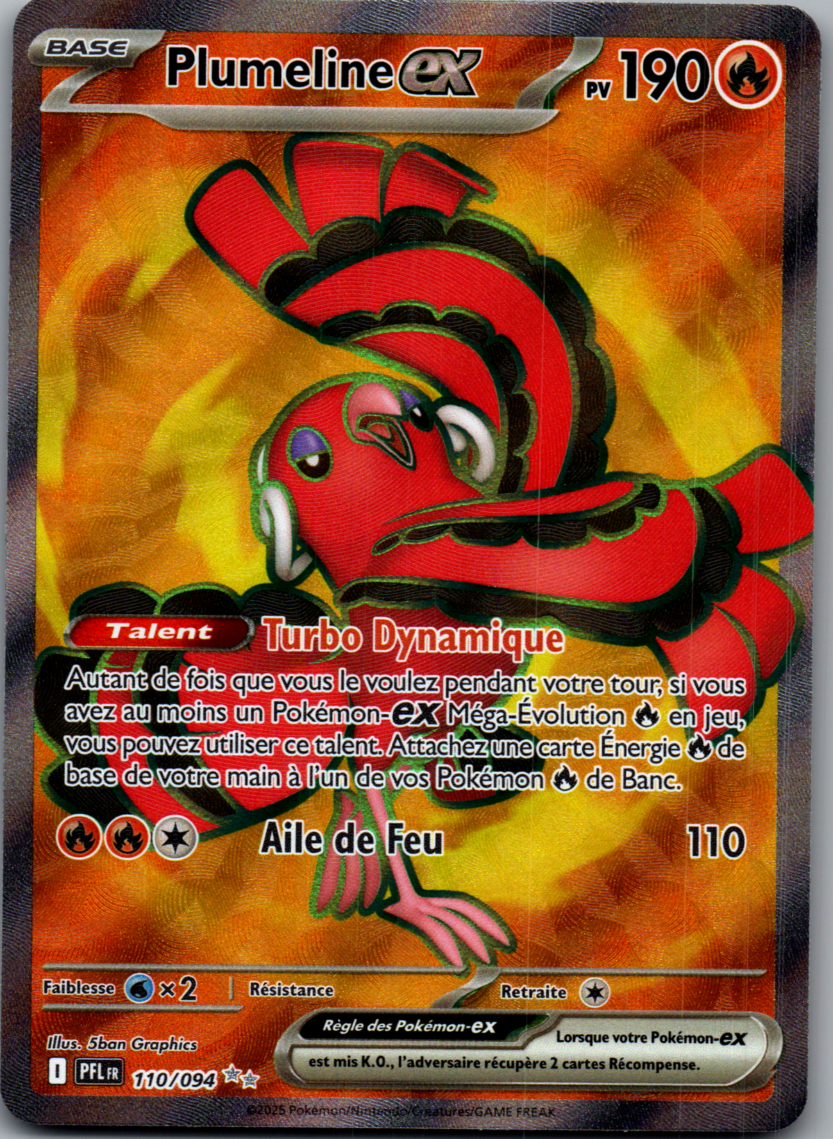 Plumeline ex (110/094) Ultra Rare Full Art Flammes Fantasmagoriques (Near Mint)