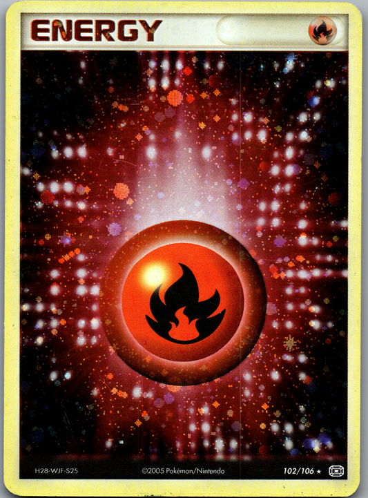 Fire Energy (102/106) Rare Holo EX Emerald (Played)