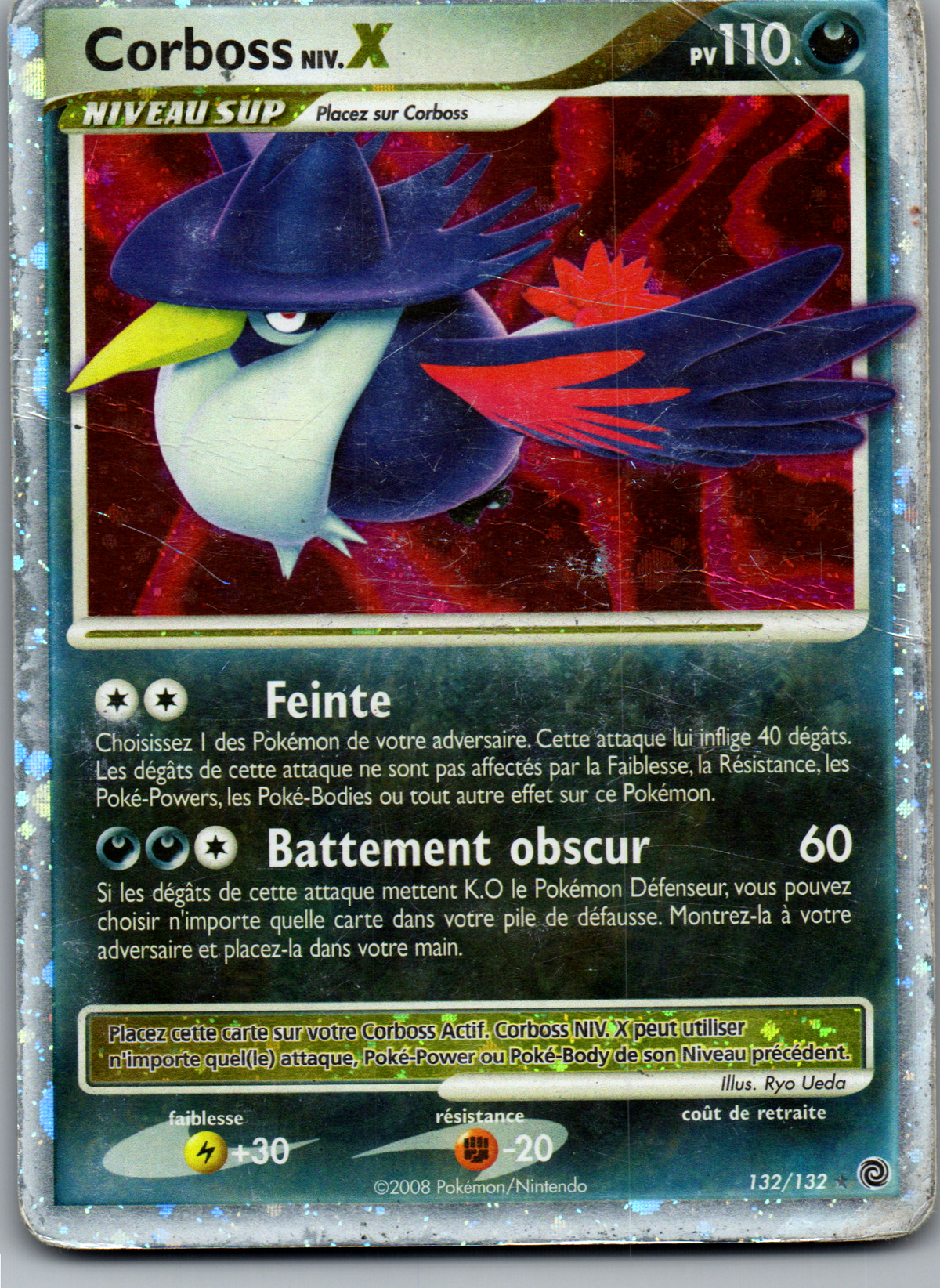 Corboss NIV.X (132/132) Ultra Rare Holo Merveilles Secretes (Heavily Played)