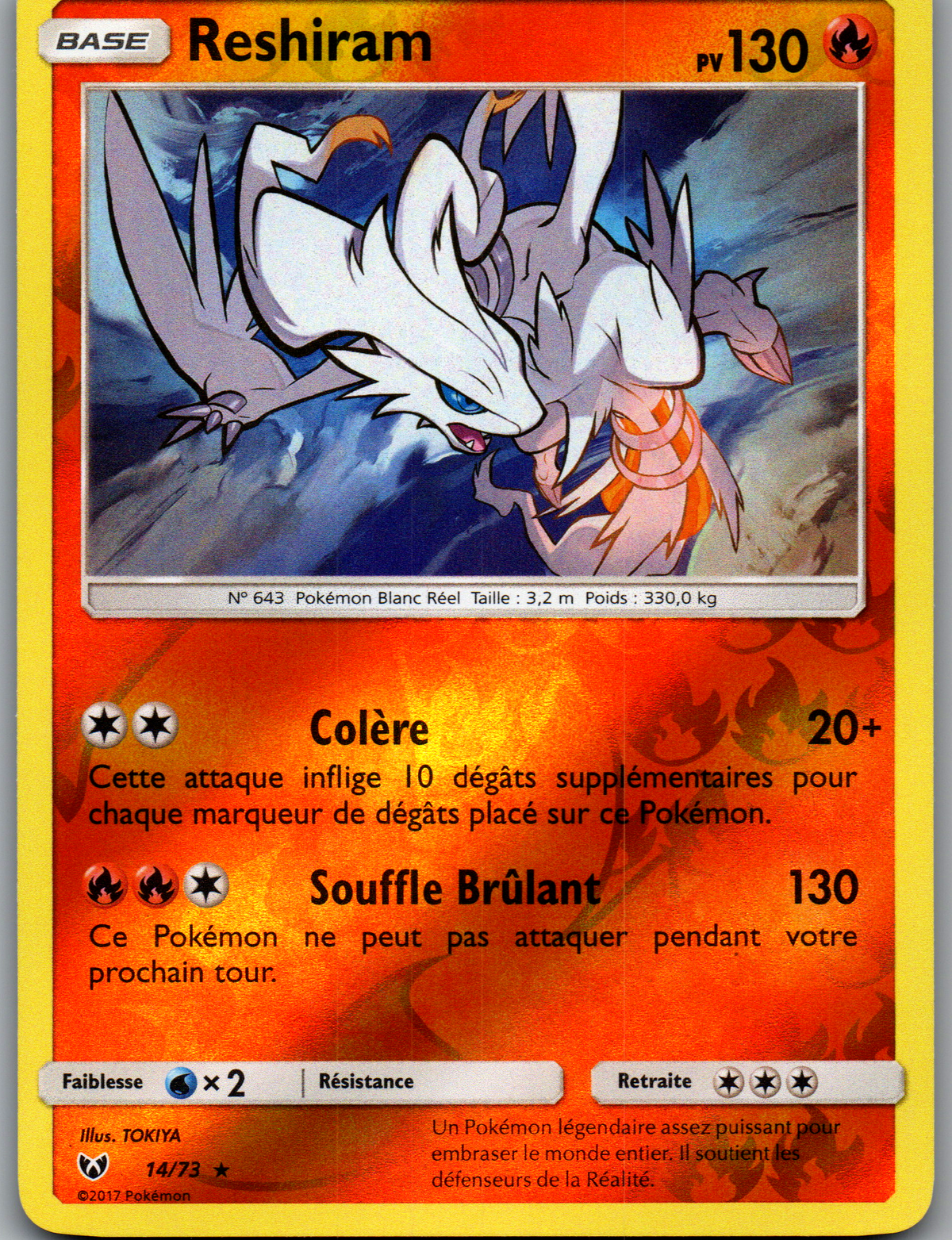 Reshiram (14/73) Rare Reverse Holo (Near Mint)