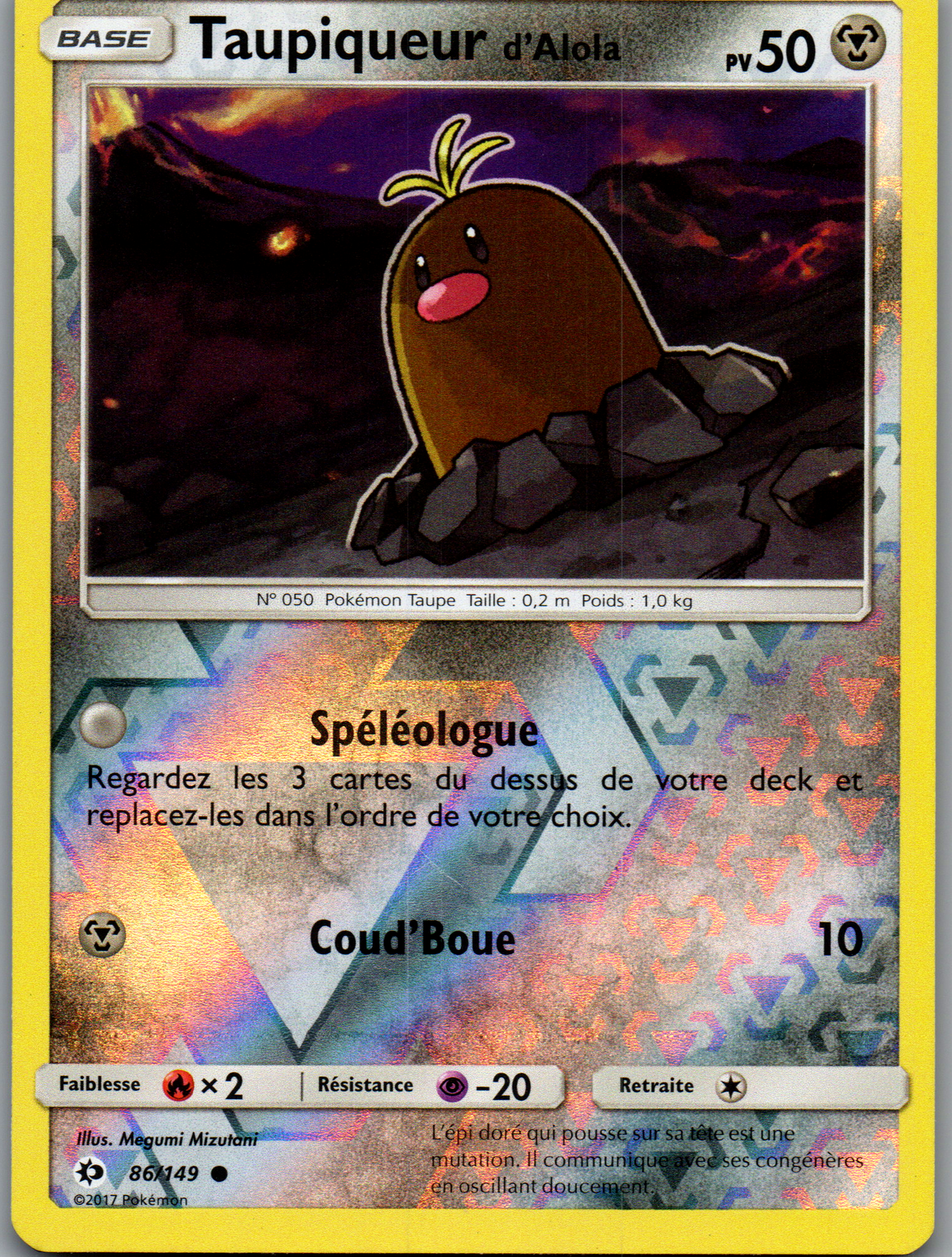 Taupiqueur d'Alola (86/149) Reverse Holo SUM Near Mint (NM)