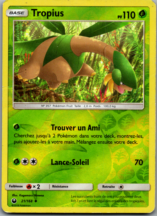 Tropius (21/168) Reverse Holo Peu Commune (Light Played)