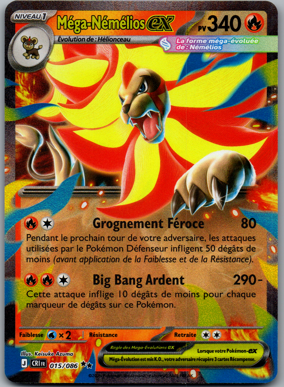 Méga-Némélios ex (015/086) Double Rare Full Art (Near Mint)