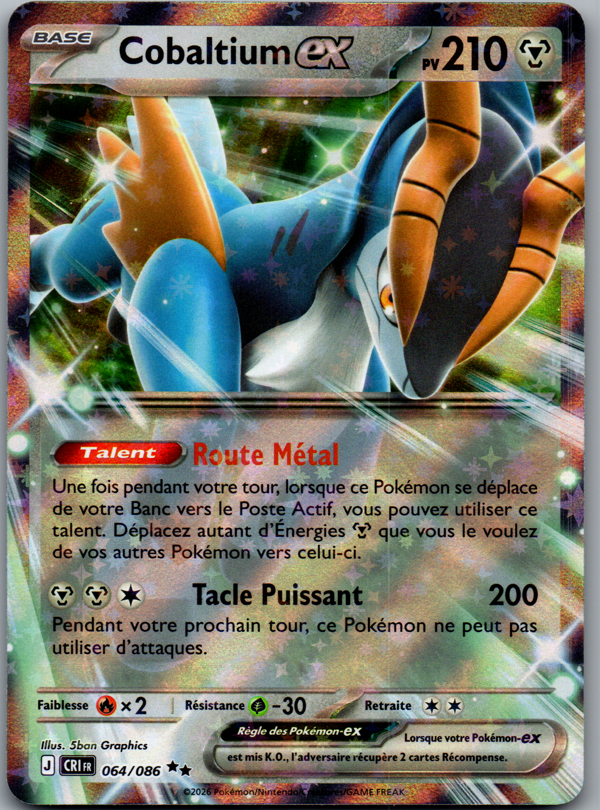 Cobaltium ex (064/086) Double Rare Full Art (Near Mint)