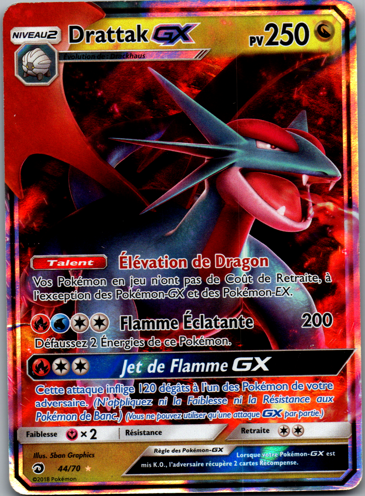 Drattak-GX (44/70) Ultra Rare (Lightly Played)