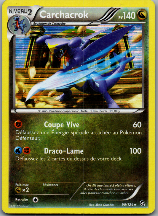 Carchacrok (90/124) Holo Rare (Lightly Played)