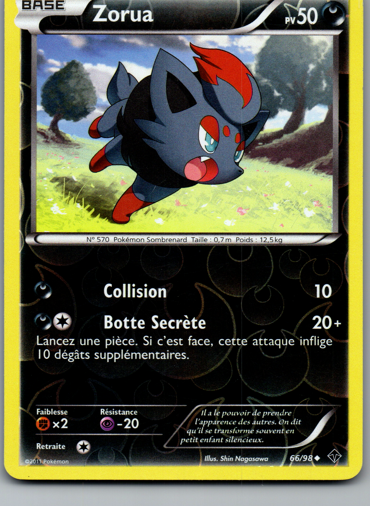 Zorua (66/98) Peu Commune Reverse Holo (Excellent)