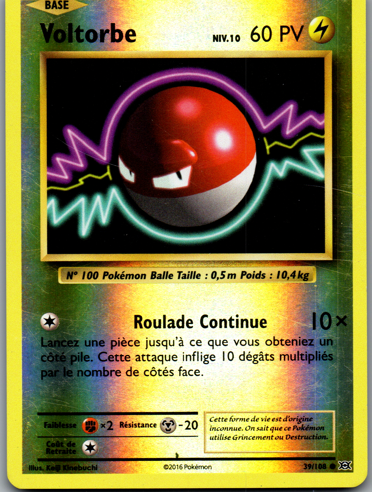 Voltorbe (39/108) Commune Reverse Holo (Light Played)