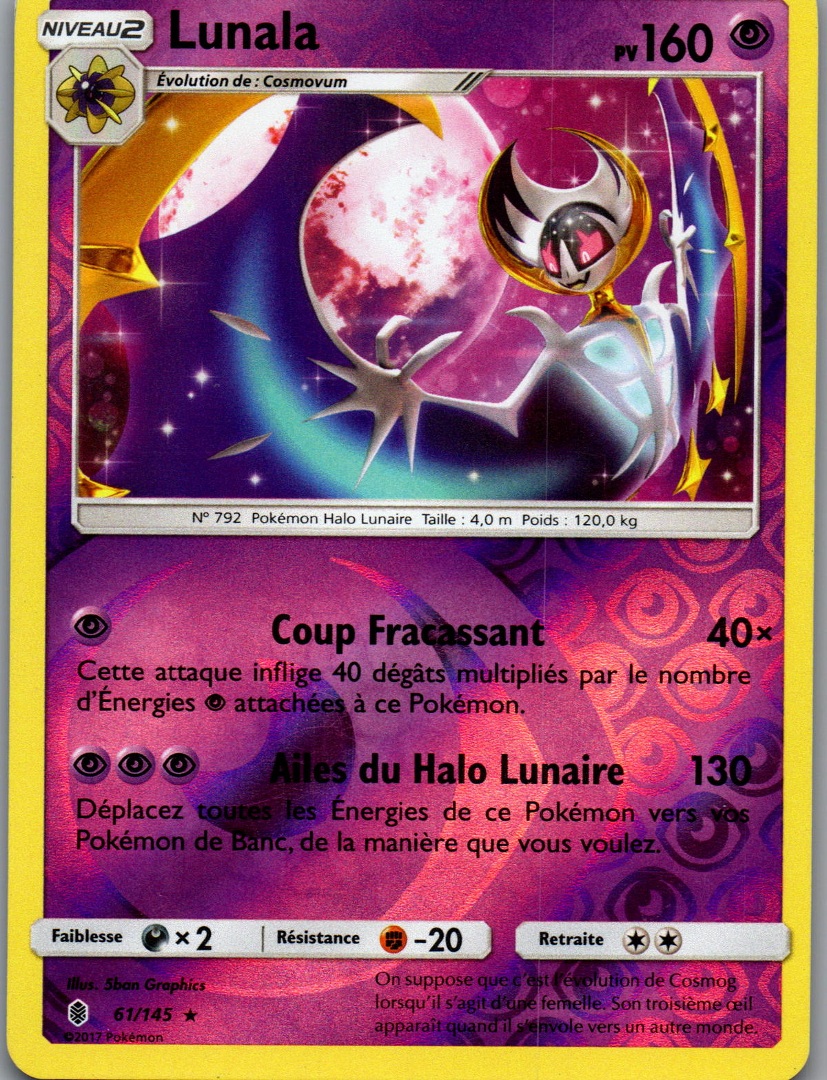 Lunala (61/145) Rare Holo Reverse (Excellent)