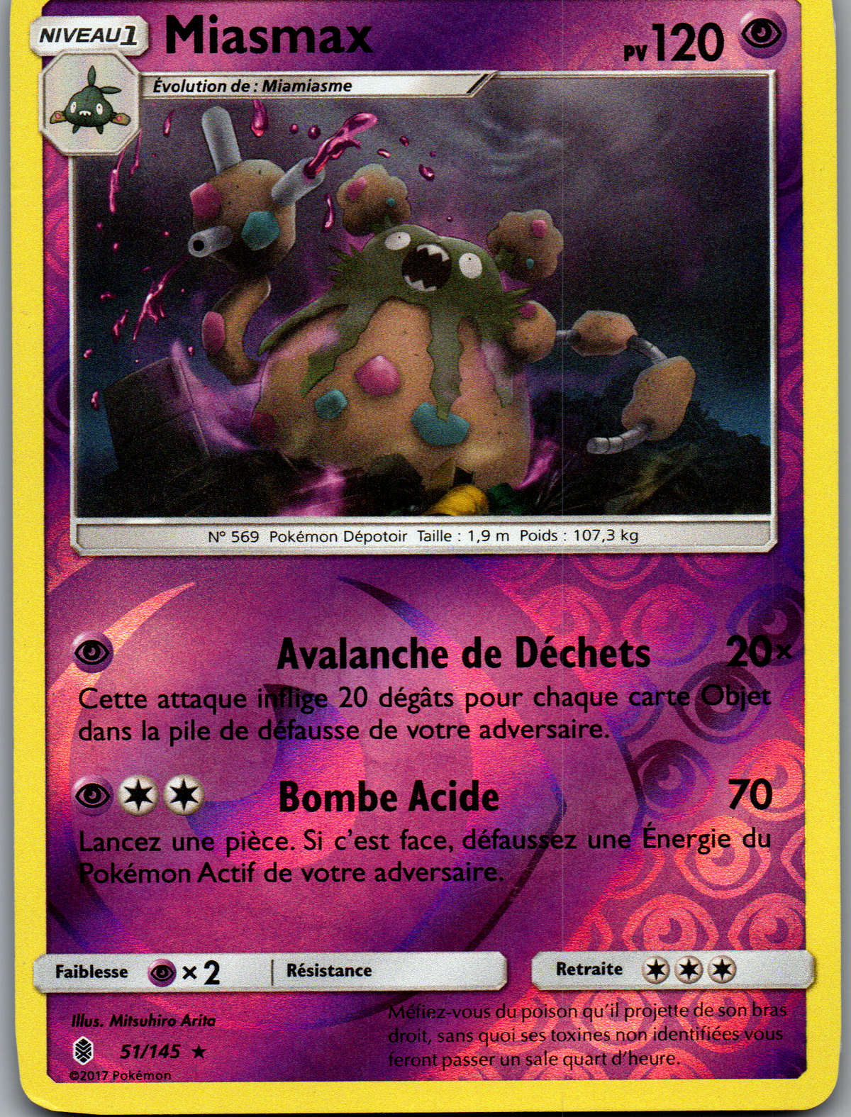 Miasmax (51/145) Rare Reverse Holo (Good)