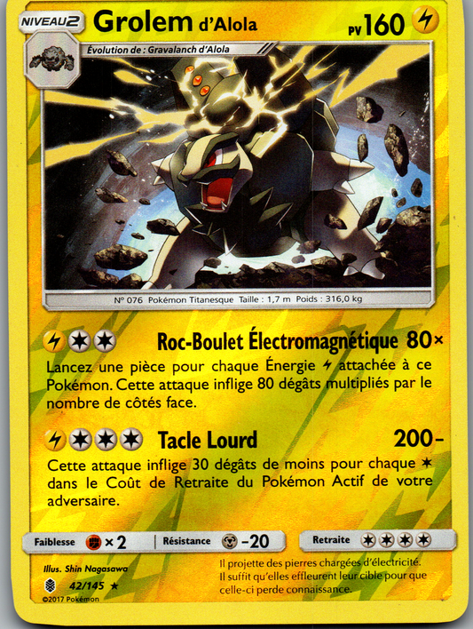 Golem d'Alola (42/145) Rare Reverse Holo (Good)