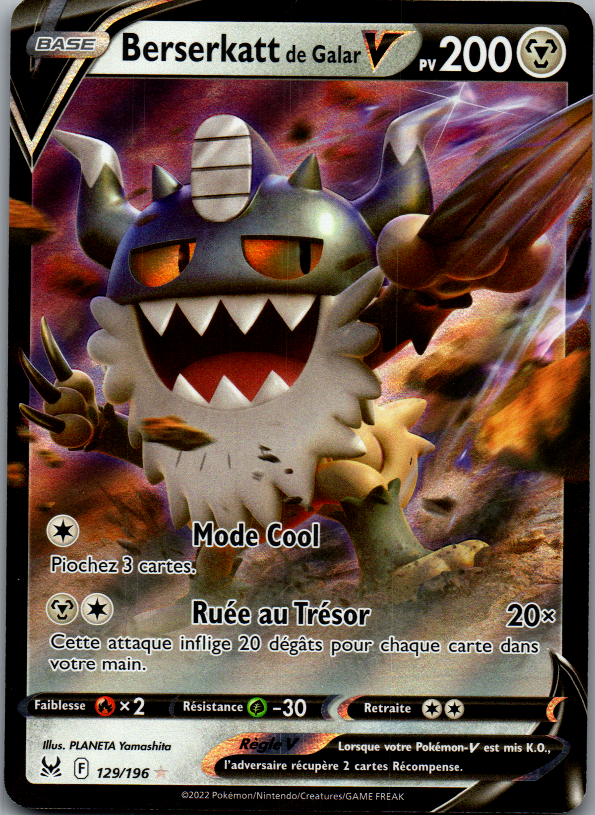 Berserkatt de Galar V (129/196) Ultra Rare (Near Mint)