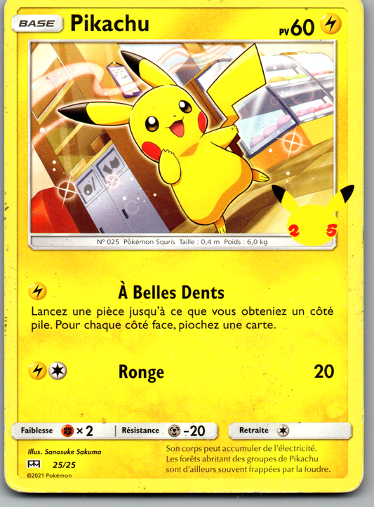 Pikachu (25/25) Promo Non-Holo McDonald’s 25e Anniversaire (Excellent)