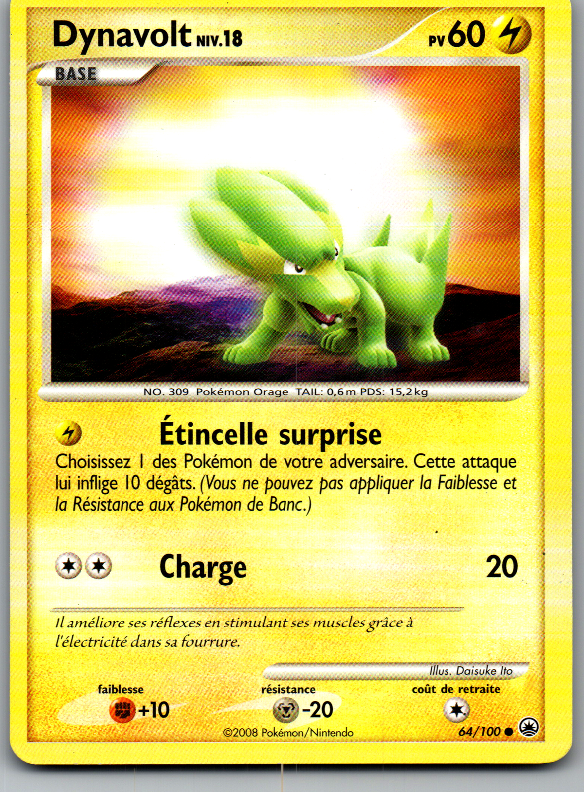 Dynavolt Niv.18 (64/100) Non-Holo Aube Majestueuse (Excellent)