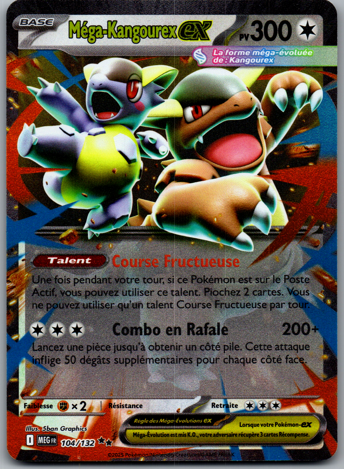 Méga-Kangourex ex (104/132) Double Rare Holo Méga-Évolution (Near Mint)