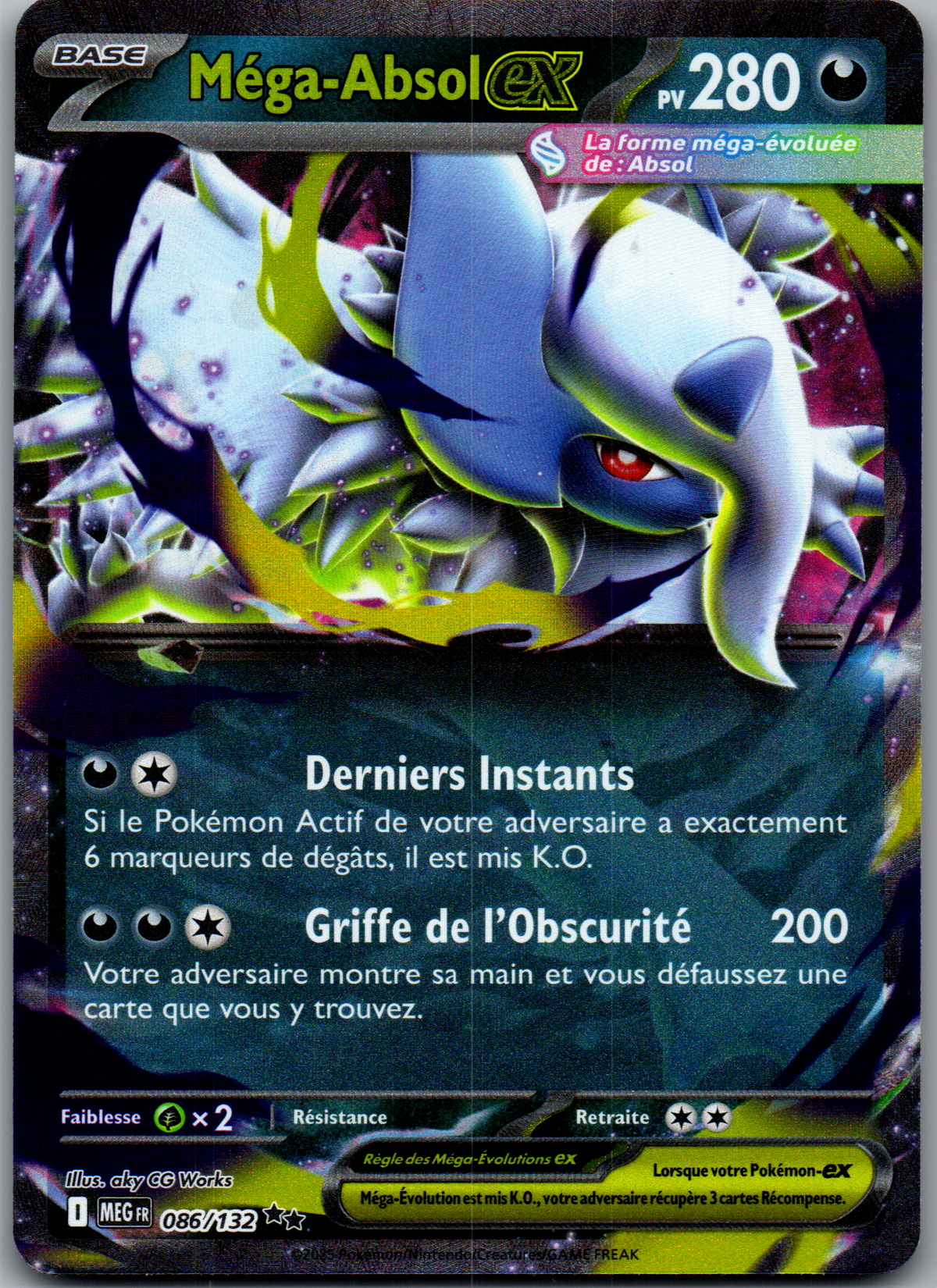 Méga-Absol ex (086/132) Double Rare Holo Méga-Évolution (Near Mint)