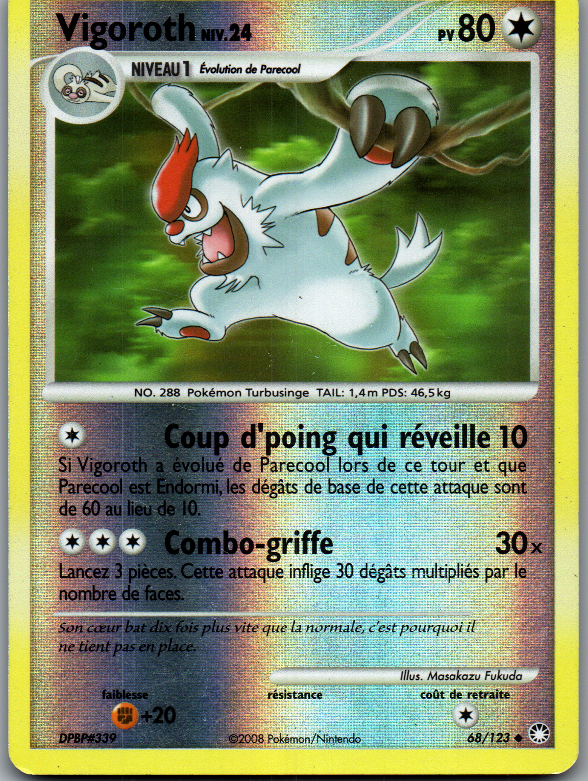 Vigoroth Niv.24 (68/123) Peu Commune Reverse Holo (Excellent)