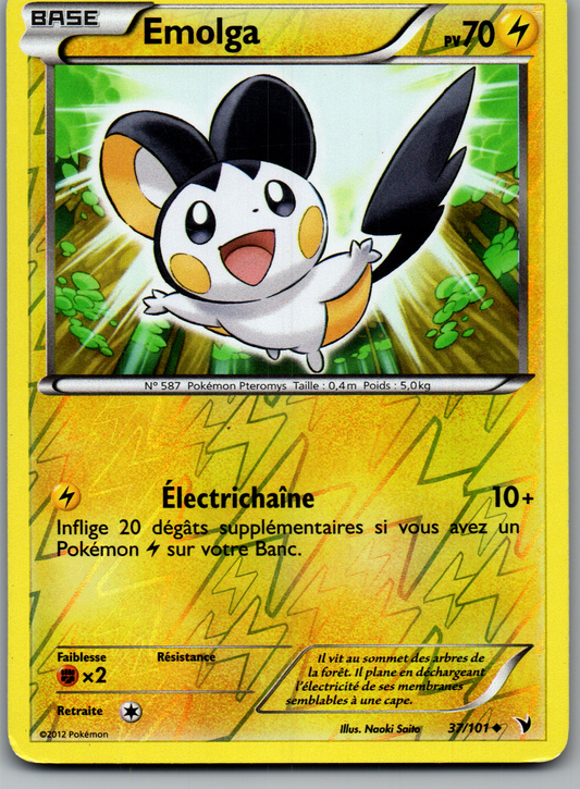 Emolga (37/101) Reverse Holo Peu Commune (Excellent)