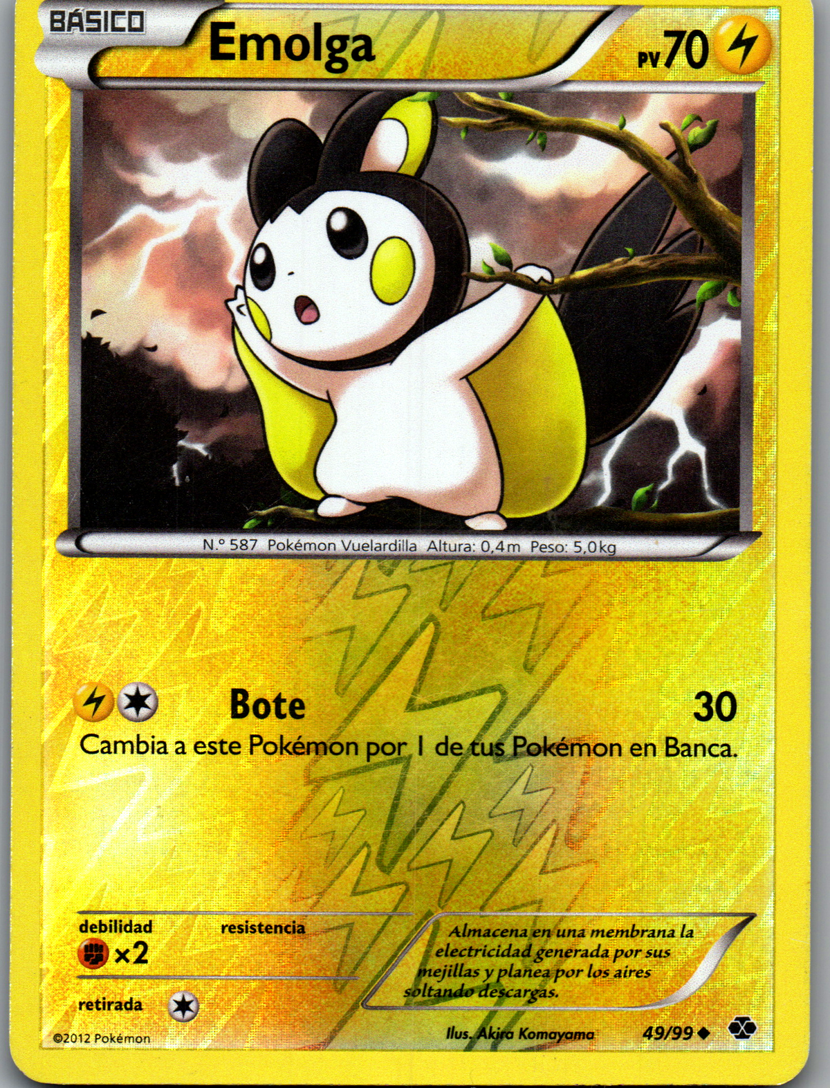 Emolga (49/99) Reverse Holo Peu Commune (Excellent)
