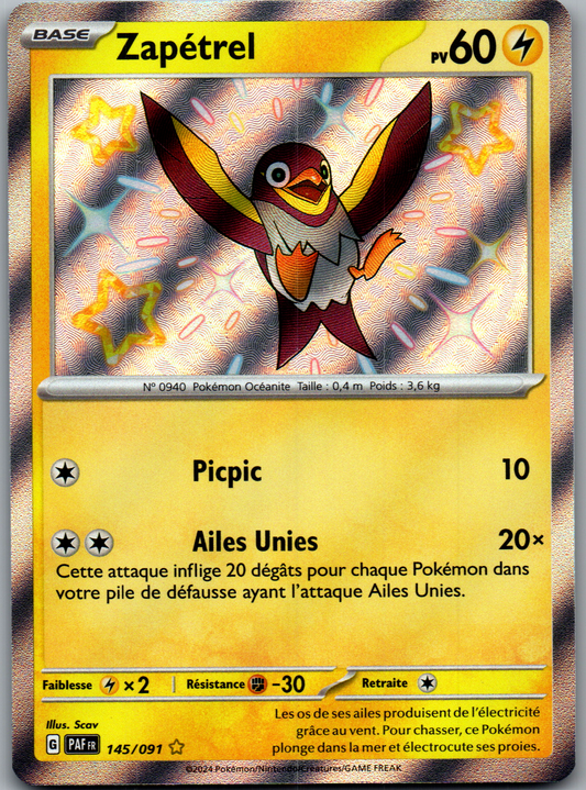 Zapétrel (145/091) Shiny Rare Holo (Near Mint)