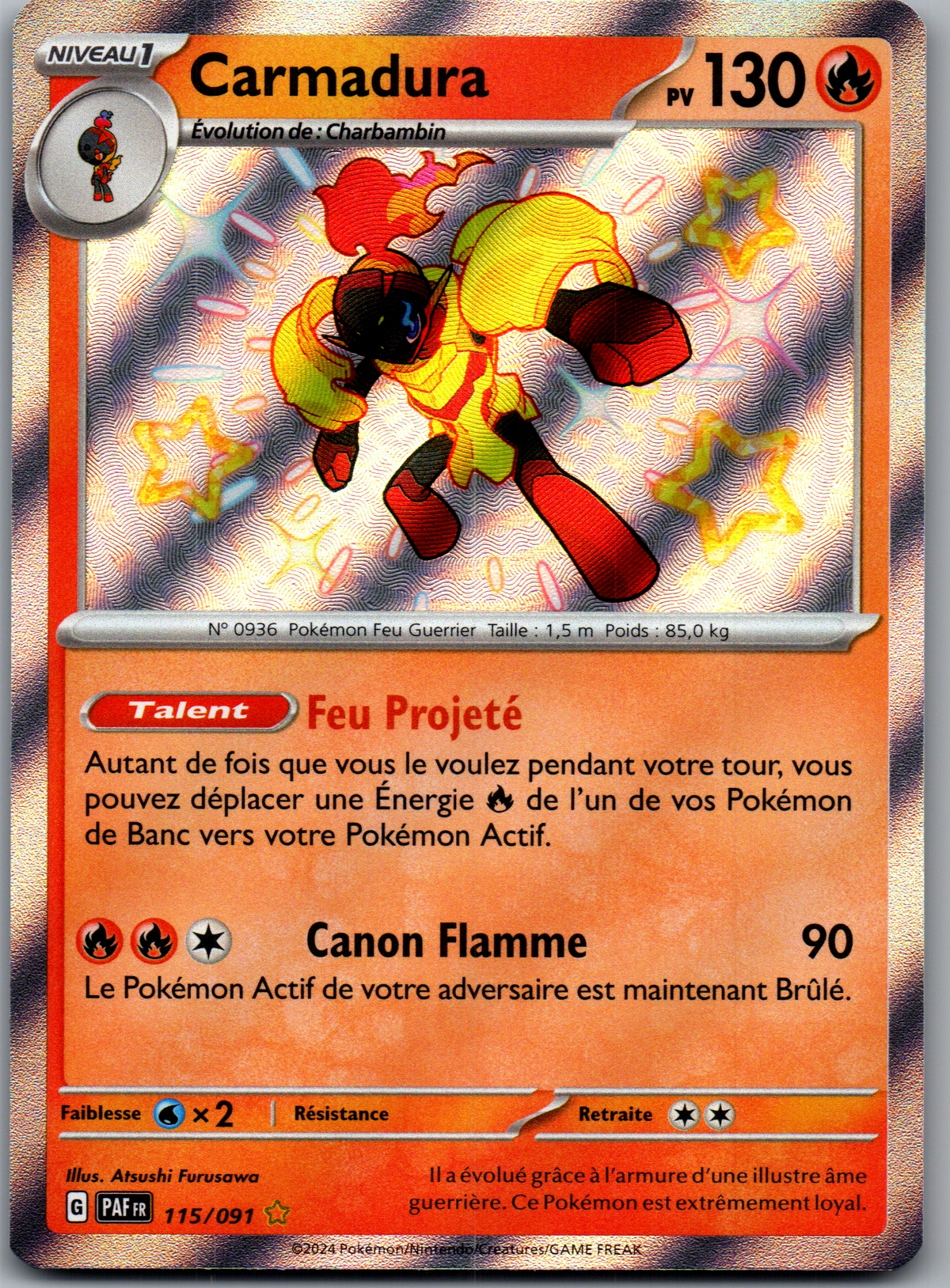 Carmadura (115/091) Shiny Rare Holo (Near Mint)