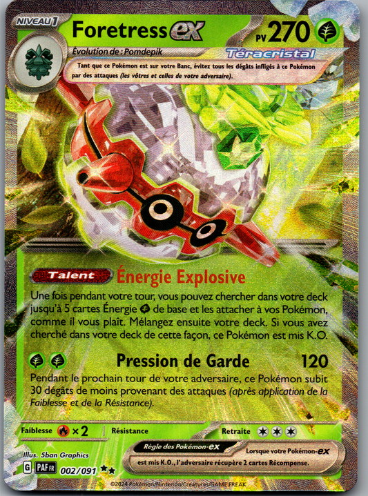 Foretress ex (002/091) Double Rare Holo ex Téracristal (Near Mint)