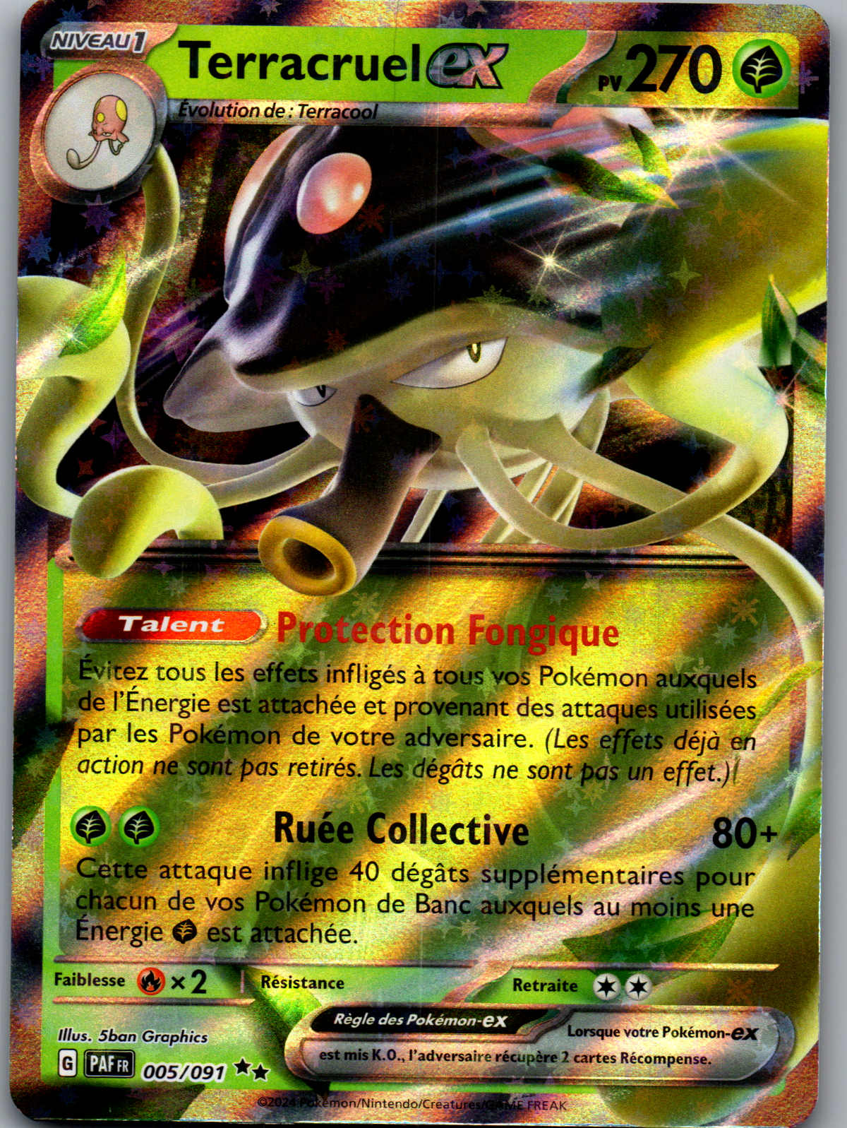 Terracruel ex (005/091) Double Rare Holo ex Téracristal (Near Mint)