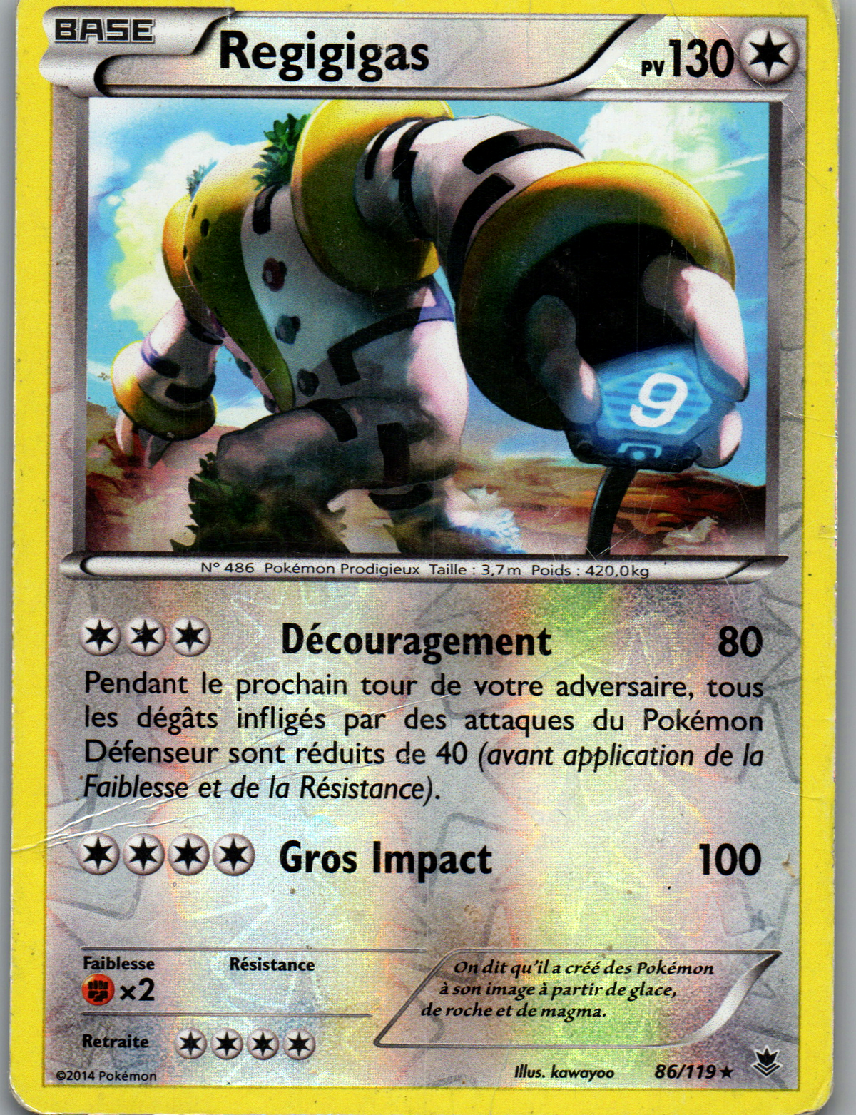 Regigigas (086/119) Rare Reverse Holo (Poor)