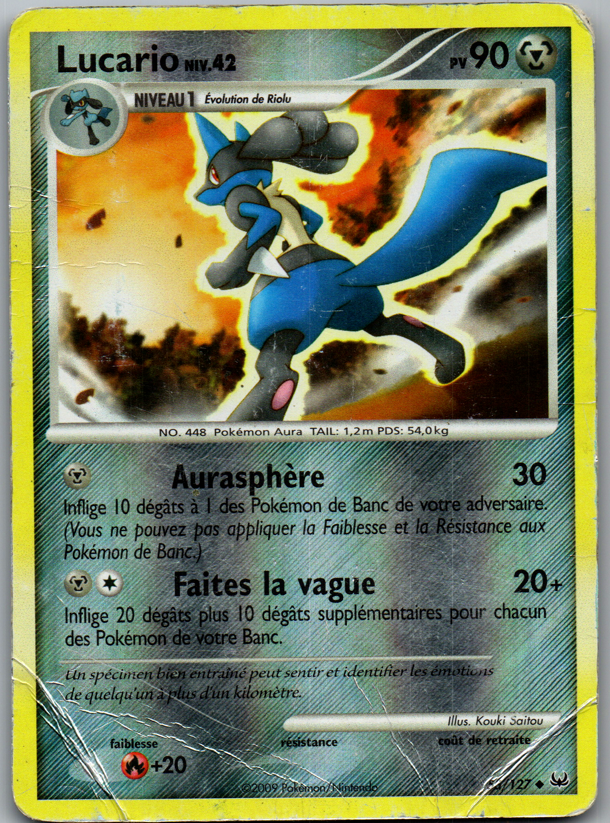 Lucario Niv. 42 (053/127) Peu Commune Reverse Holo (Poor)
