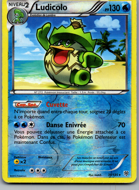 Ludicolo (031/135) Rare Reverse Holo Tempête Plasma (Good)