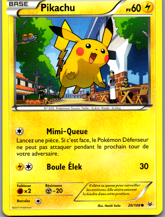 Pikachu (020/108) Commune Standard Ciel Rugissant (Excellent)