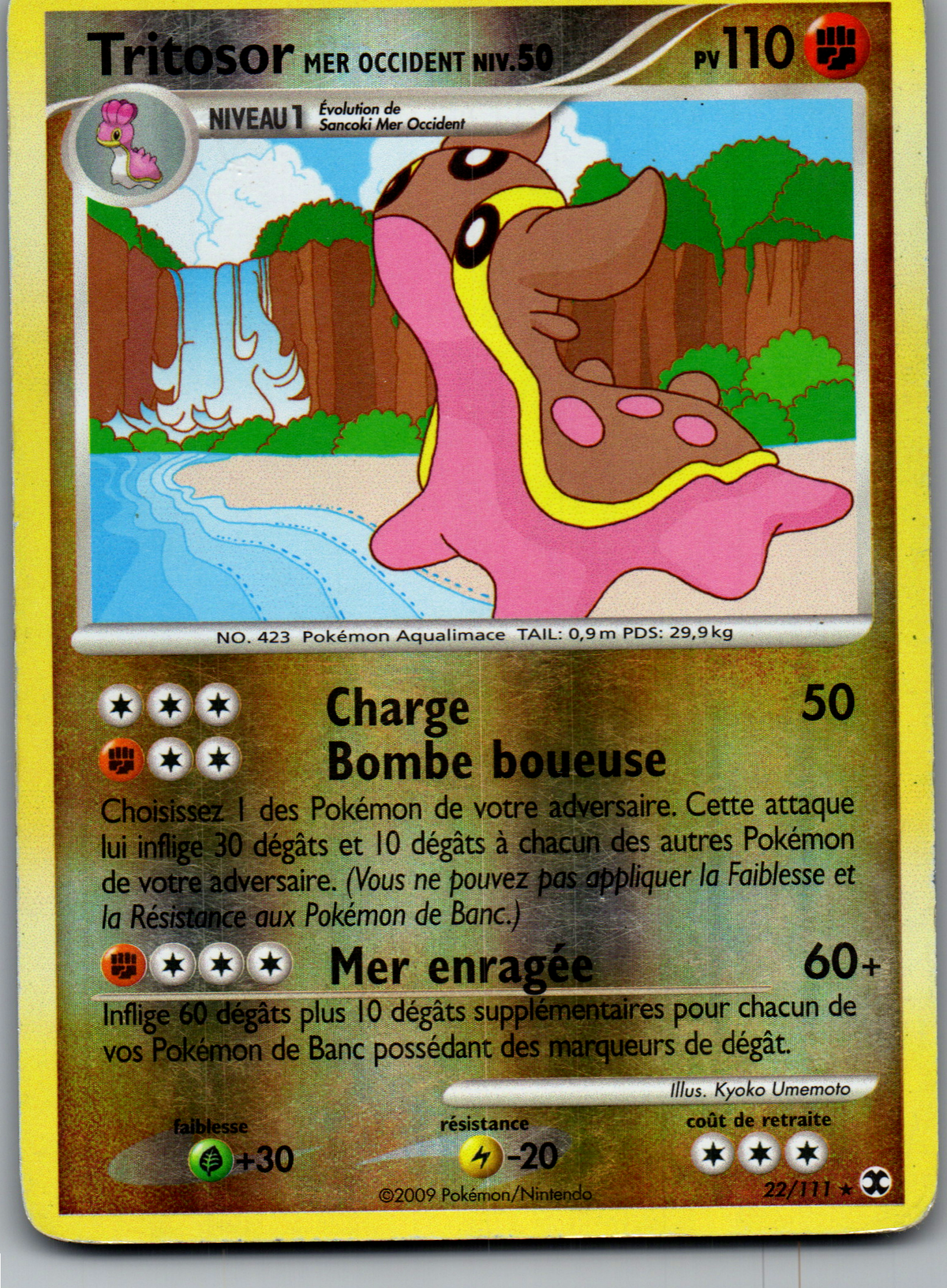 Titosor Mer Occident NIV.50 (022/111) Rare Reverse Holo Rivaux Émergeants (Light Played)