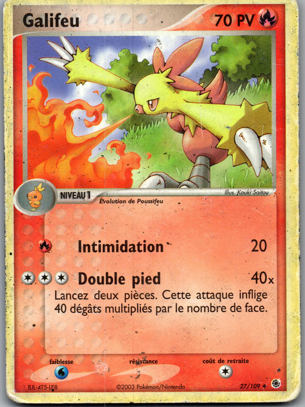Galifeu (027/109) Rare Standard EX Rubis & Saphir (Damaged)