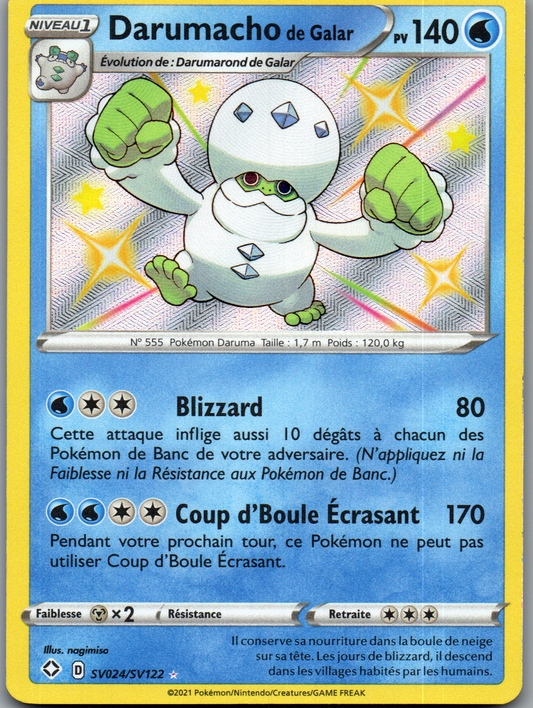 Darumacho de Galar (SV024/SV122) Rare Shiny Holo Destinées Radieuses (Near Mint)