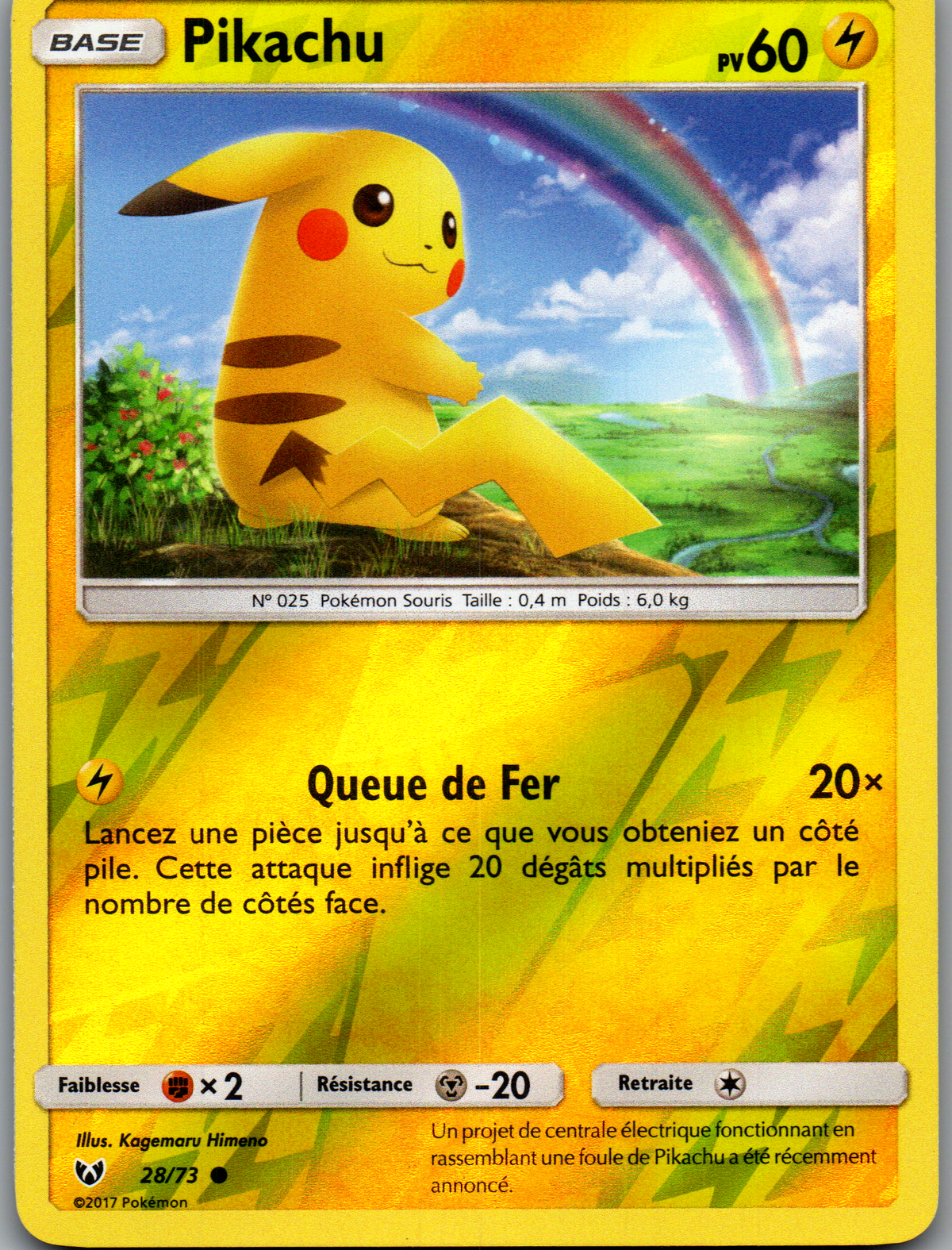 Pikachu (28/73) Reverse Légendes Brillantes (Near Mint)