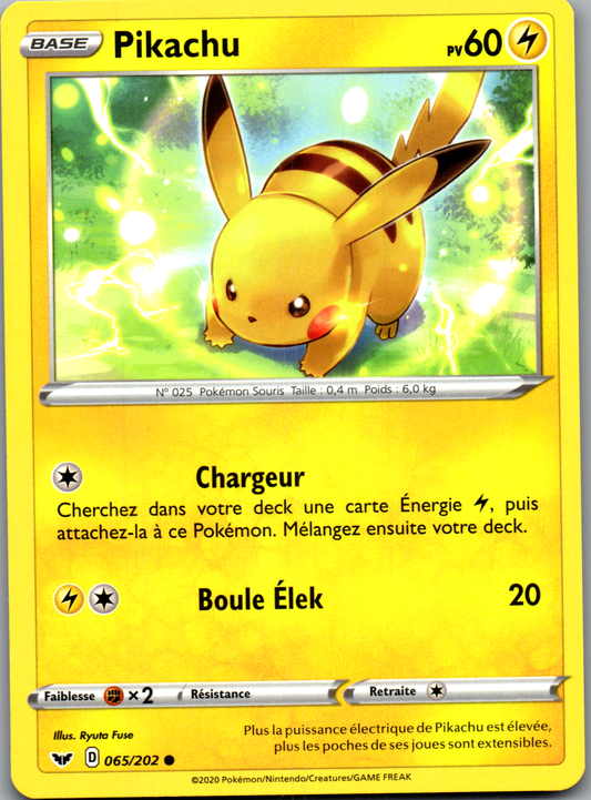Pikachu (065/202) Non Holo Épée et Bouclier (Near Mint)