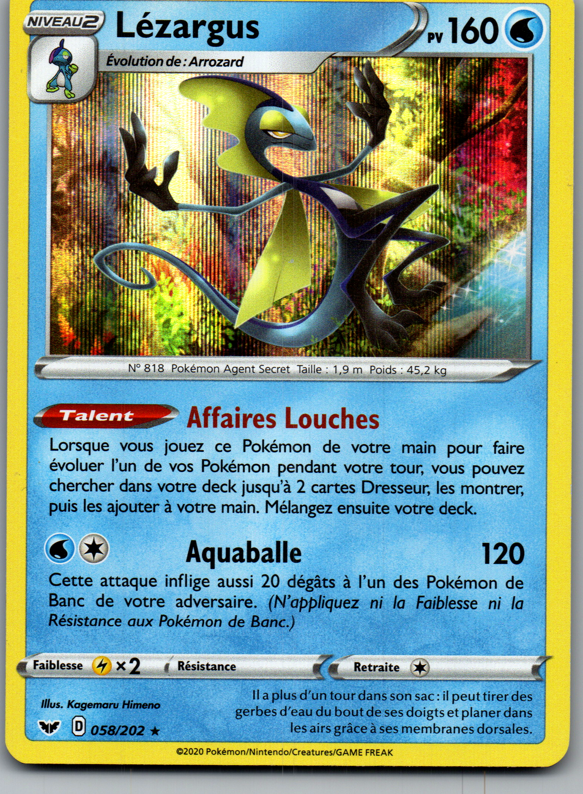 Lézargus (058/202) Holo Épée et Bouclier (Near Mint)