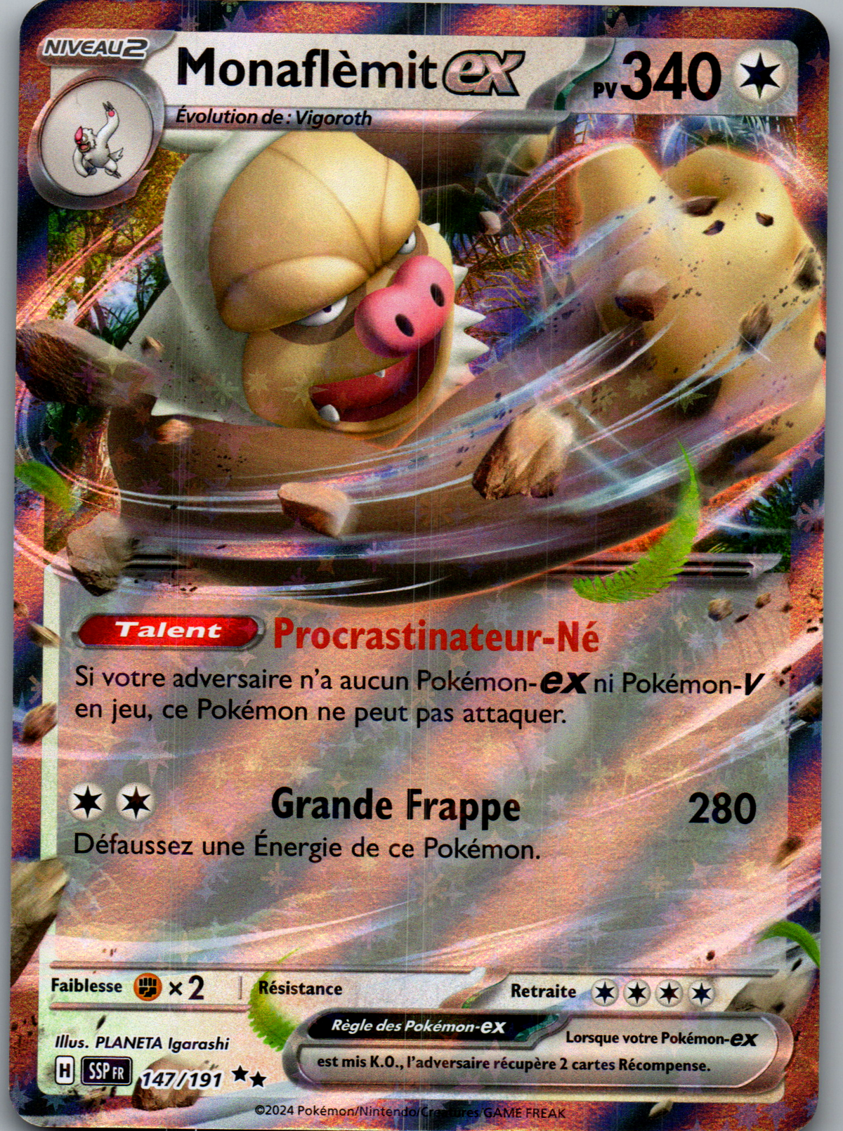 Monaflèmit ex (147/191) Double Rare Étincelles Déferlantes (Near Mint)