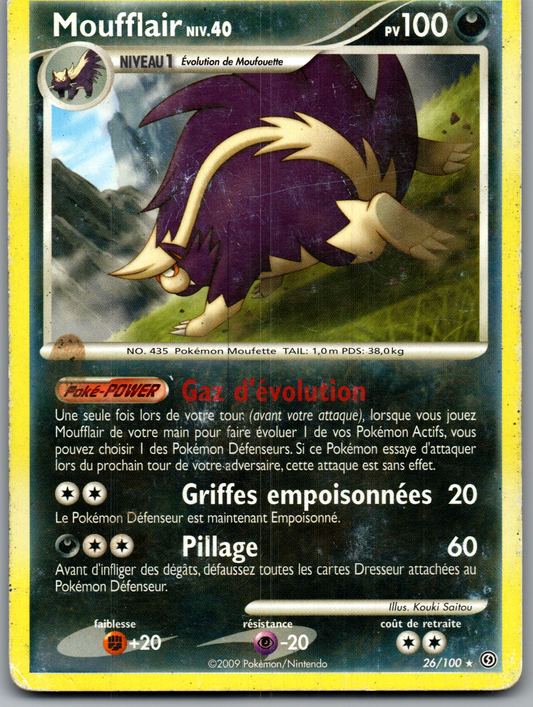 Moufflair Niv.40 (26/100) Rare Non-Holo Tempête (Played)
