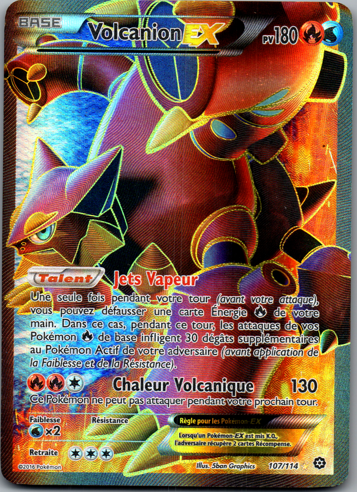 Volcanion EX 107/114 Full Art – Offensives Vapeur – FR – Excellent