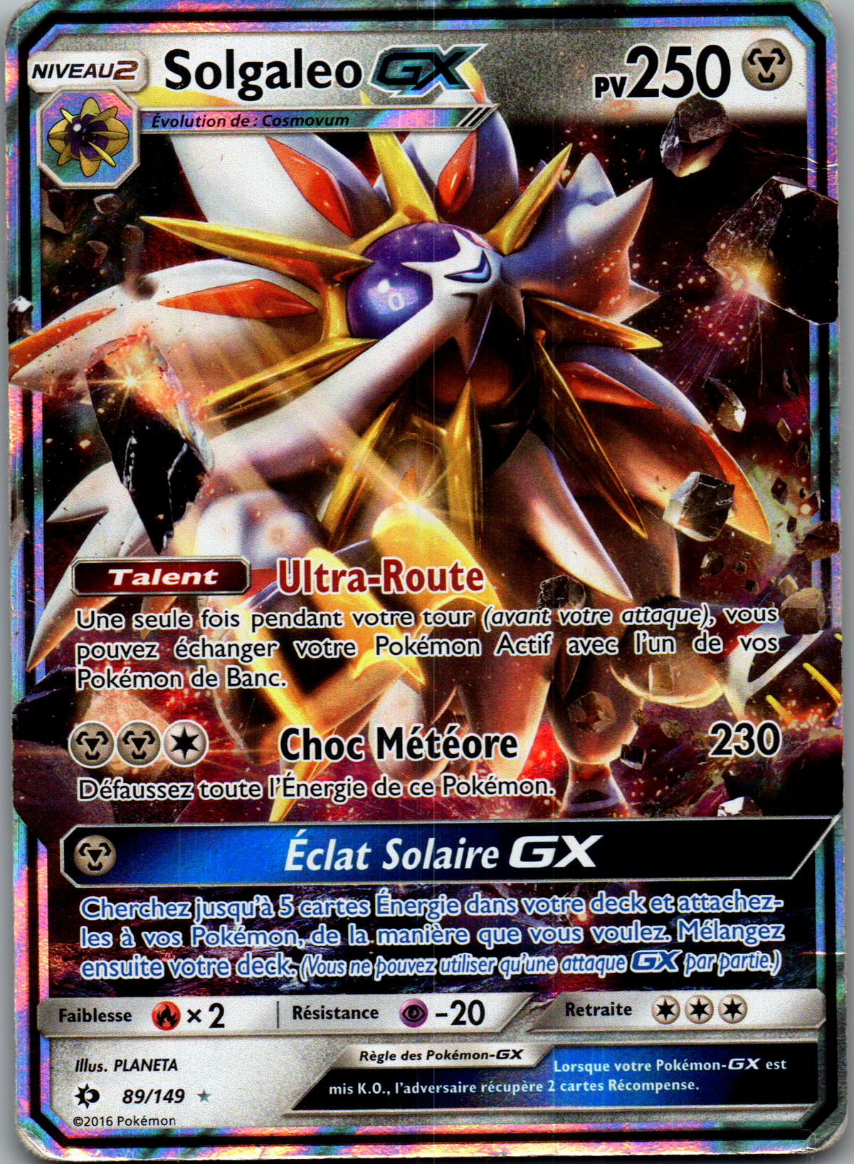 Solgaleo GX 89/149 Ultra Rare Soleil et Lune FR Good