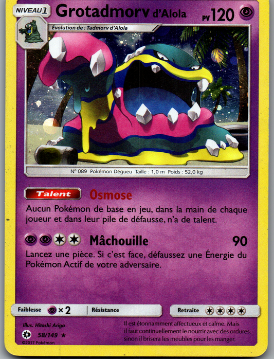 Grotadmorv d’Alola 58/149 Holo Soleil et Lune FR Good