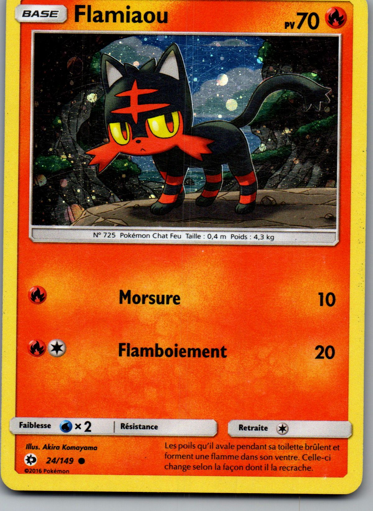 Flamiaou 24/149 Non Holo Soleil et Lune FR Excellent