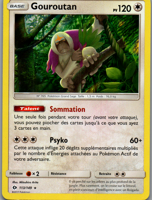 Gouroutan 113/149 Non Holo Soleil et Lune FR Excellent