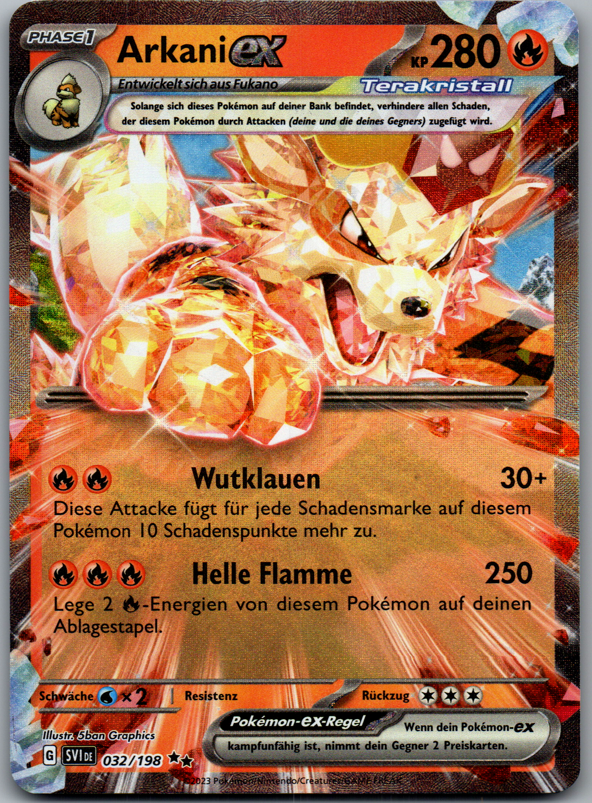 Arkani ex 032/198 Double Rare Holo Téracristal Écarlate et Violet DE Near Mint